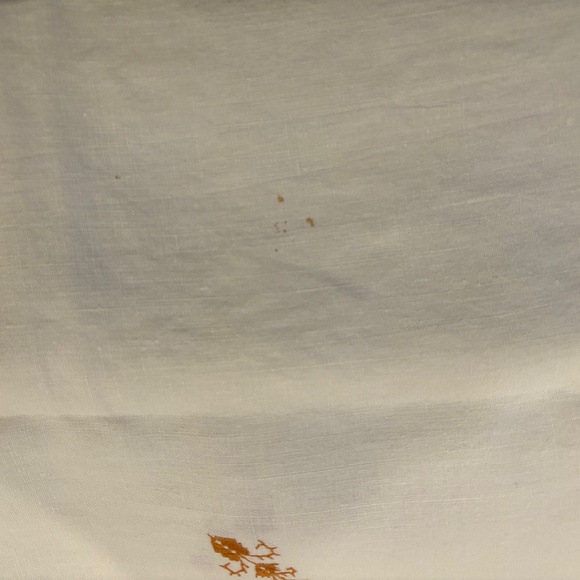 Gorgeous Vintage Embroidered Cross Stitch Cutwork Linen Tablecloth - Picture 7 of 10